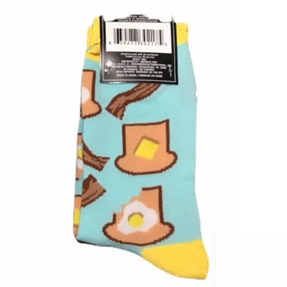*3/$15* Mens Fun Bacon & Toast Socks - Picture 2 of 2